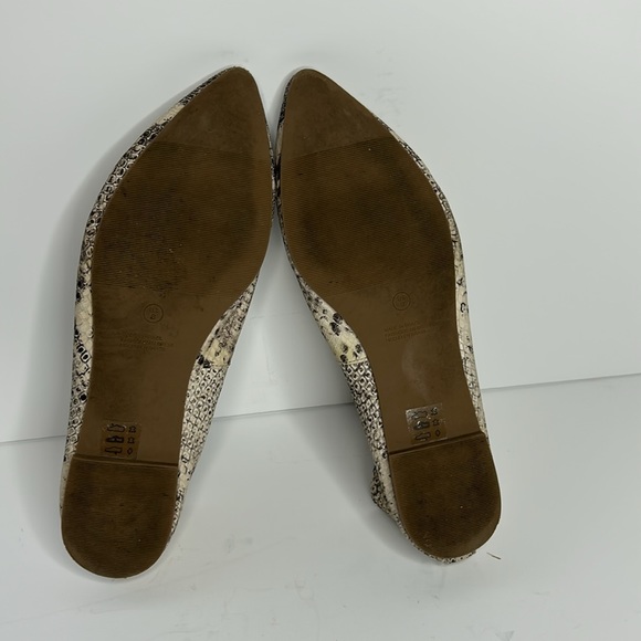 Anthropologie Snake Pattern Leather Pointed Toe Flats - Picture 9 of 14